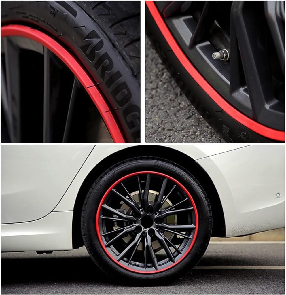 Wheel Rim Protector,Car Wheel Edge Rim Protection,Fit for Cars,Trucks,Tesla,Set of 4（Black,17inch）