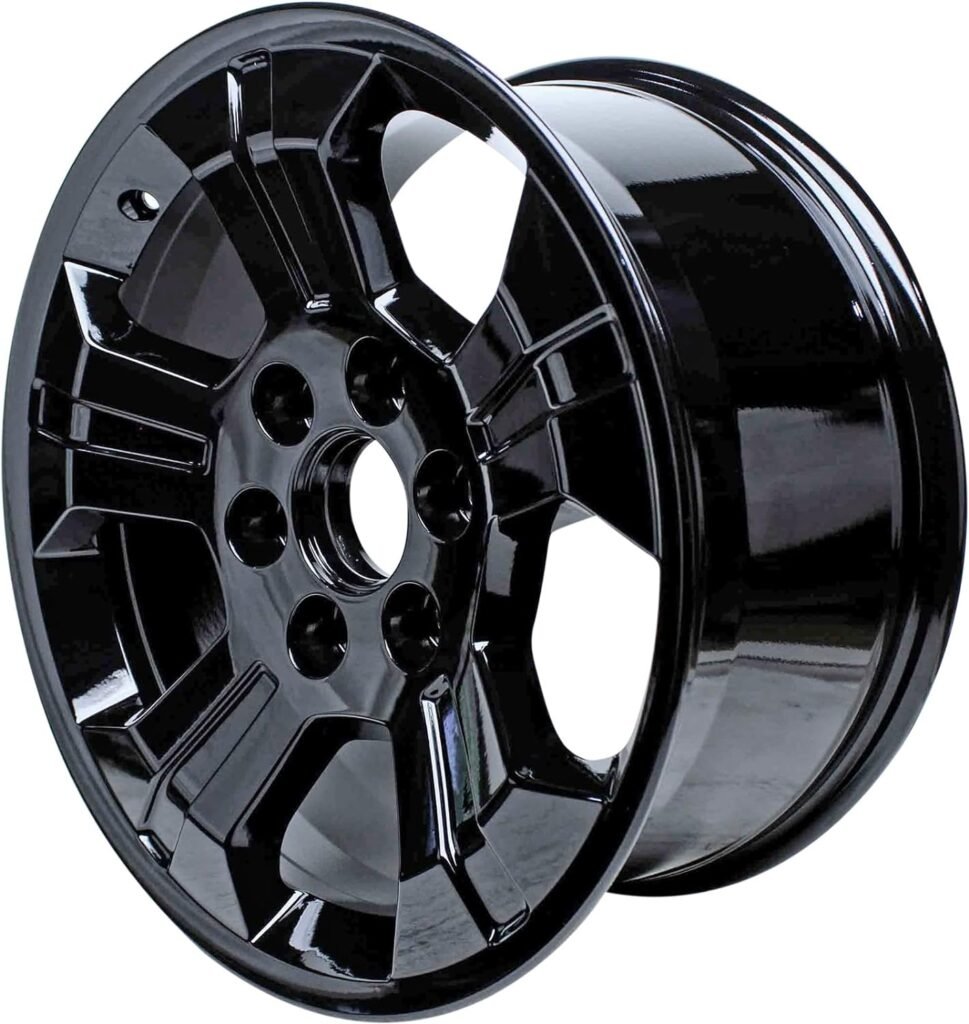 Factory Wheel Replacement New 18x8.5 18 Inch Gloss Black Aluminum Alloy Wheel Rim for Chevrolet Chevy Silverado 1500 Year 2014-2018 | ALY05647U45N | Direct Fit - OE Stock Specs