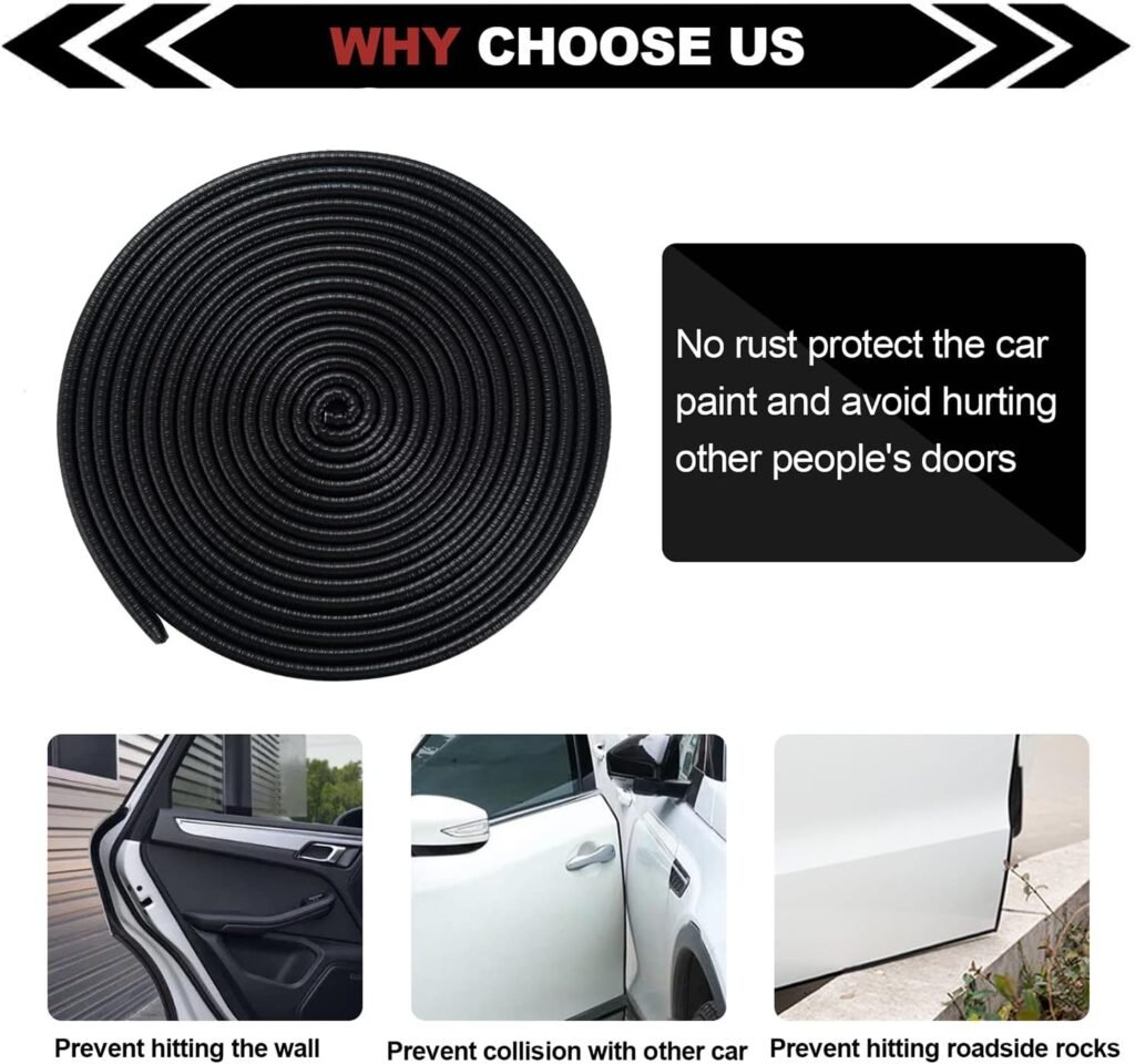 MRCPRIAN Car Door Edge Protector,Rubber Car Door Protectors No Glue Car Accessories Rubber U Shape Car Trim Door Protectors Seal for Sedan, Trucks, SUV, ATV, Boats(Red, 10M)